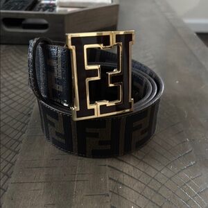 Fendi Black and Gold Men's Belt